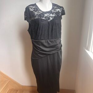 Grace Karin Black Lace Midi Dress